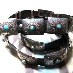 Sterling & Turquoise Concho Belt